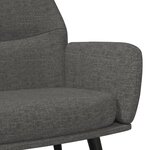 vidaXL Chaise de relaxation avec tabouret Gris foncé Tissu