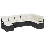vidaXL Ensemble de canapé de jardin 8 Pièces Noir Poly rotin