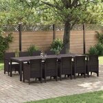 vidaXL Ensemble de salle à manger pour jardin 11 Pièces Marron et Crème