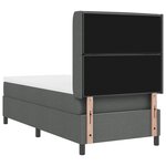 Lit à ressorts vidaXL avec matelas gris foncé 90x200 cm en tissu