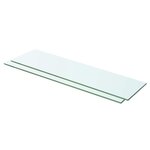 vidaXL Panneaux d'étagère 2 Pièces Verre Transparent 60 x 12 cm