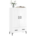 vidaXL Buffet haut blanc brillant 69 5x31x115 cm bois d'ingénierie