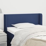 vidaXL Tête de lit avec oreilles Bleu 103x16x78/88 cm Tissu