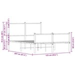 vidaXL Cadre de lit en métal sans matelas chêne marron 120x200 cm