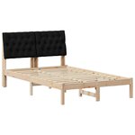 vidaXL Cadre de lit avec tête de lit rembourrée Marron 120 x 190 cm