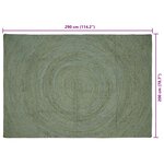 vidaXL Tapis de surface Vert olive 200 x 290 cm Jute