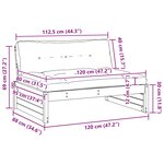 vidaXL Sofa de jardin milieu Pin massif Brun Ciré