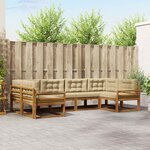 vidaXL Ensemble de canapés d'extérieur 6 Pièces Naturel et Beige