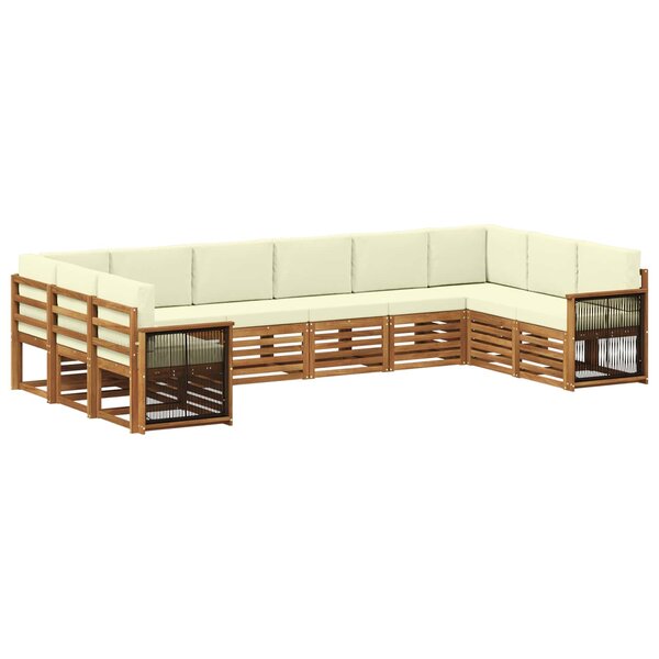 vidaXL Ensemble de canapés d'extérieur 7 pc Naturel et Crème
