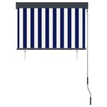 vidaXL Store roulant d'extérieur 100x250 cm Bleu et blanc