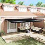 vidaXL Auvent Rétractable avec Noir 600 × 300 cm tissu