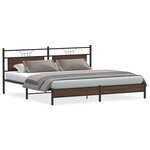 vidaXL Cadre de lit en métal sans matelas chêne marron 193x201 cm