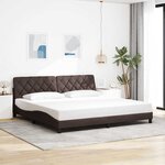vidaXL Cadre de lit avec LED sans matelas marron foncé 200x200cm tissu