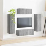 vidaXL Ensemble meuble TV 3 Pièces Gris Sonoma Bois d'ingénierie