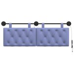 vidaXL Tête de lit suspendue Avec lumière LED Bleu denim Tissu