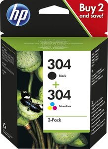 Pack cartouches d'encre hp 304 (noir + couleurs)