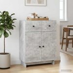vidaXL Buffet Gris béton 66 x 34 5 x 90 cm Bois d'ingénierie