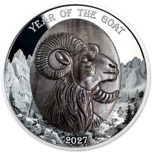 Monnaie GOAT Mother of Pearl Lunar Year 5 Oz Argent 25$ Solomon Islands 2027
