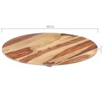 vidaXL Dessus de table Bois solide Rond 25-27 mm 60 cm