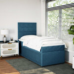vidaXL Sommier à lattes de lit avec matelas bleu 100x200 cm