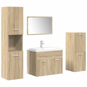vidaXL Ensemble de meubles de salle de bain 5 Pièces chêne sonoma