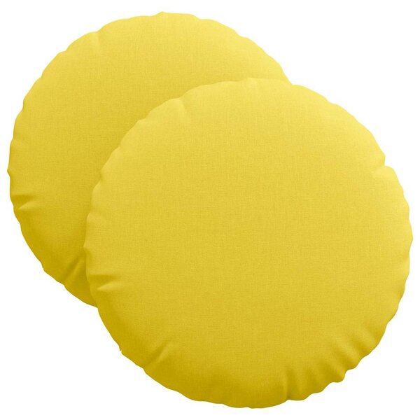 vidaXL Coussins de siège 2 pc Tissu Jaune clair Ø40 x 13 cm