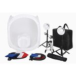 Kit 2 Mini studio photo 2 lampes 45W 2 trépieds 8 fonds