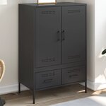 vidaXL Buffet haut noir 68x39x101 5 cm acier laminé à froid