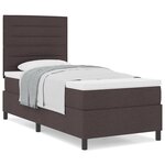 vidaXL Lit à ressorts avec matelas Marron foncé 80x200 cm Tissu