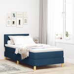 vidaXL Lit avec Sommier avec Matelas Bleu 100x200 cm Tissu