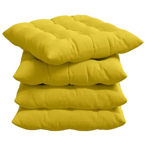 vidaXL Coussins de siège 2 Pièces Jaune clair 40 x 40 x 6 cm tissu