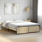 vidaXL Cadre de lit sans matelas chêne sonoma 150x200 cm