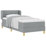Lit coffre avec matelas vidaXL - Gris clair  80x200 cm  Tissu