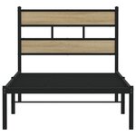 vidaXL Cadre de lit en métal sans matelas chêne sonoma 90x200 cm