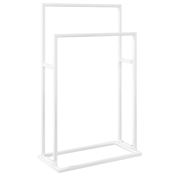 vidaXL Porte-serviettes sur pied Blanc 48x24x78 5 cm Fer