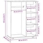 vidaXL Garde-robe Chêne fumé 80x40x110 cm Bois d'ingénierie