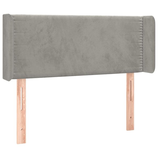 vidaXL Tête de lit avec oreilles Gris clair 83x16x78/88 cm Velours