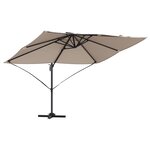 vidaXL Grand Parasol Déporté Taupe Polyester Grand Pliable Moderne
