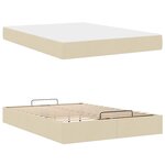 vidaXL Cadre de lit avec stockage Crème 140 x 200 cm tissu