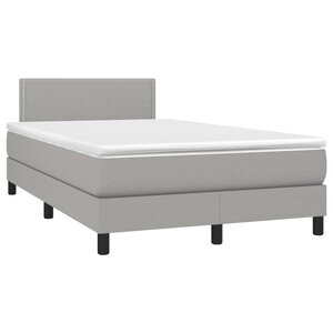 vidaXL Sommier à lattes de lit et matelas gris clair 120x190 cm tissu