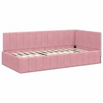 vidaXL Cadre de lit d'angle avec matelas 2 Pièces Gris Velours