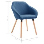 vidaXL Chaises à manger lot de 6 bleu tissu