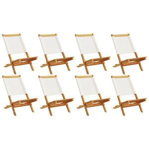 vidaXL Chaises de jardin pliantes lot de 8 tissu et bois massif