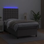 vidaXL Sommier à lattes de lit avec matelas et LED Gris 100x200 cm