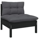 vidaXL Salon de jardin 5 Pièces avec coussins anthracite bois de pin
