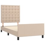 vidaXL Cadre de lit avec tête de lit Cappuccino 90x190 cm Similicuir