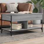 vidaXL Table basse sonoma gris 100x50x50 cm bois d'ingénierie et métal