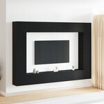 vidaXL Ensemble de meubles TV 8 pièces mural chêne noir en bois d'ingénierie