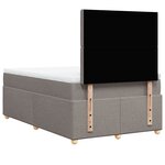 vidaXL Sommier à lattes de lit avec matelas taupe 120x190 cm tissu