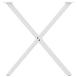 vidaXL Pieds de table à manger en forme de X 2 pièces blanc 80 x (72-73) cm acier